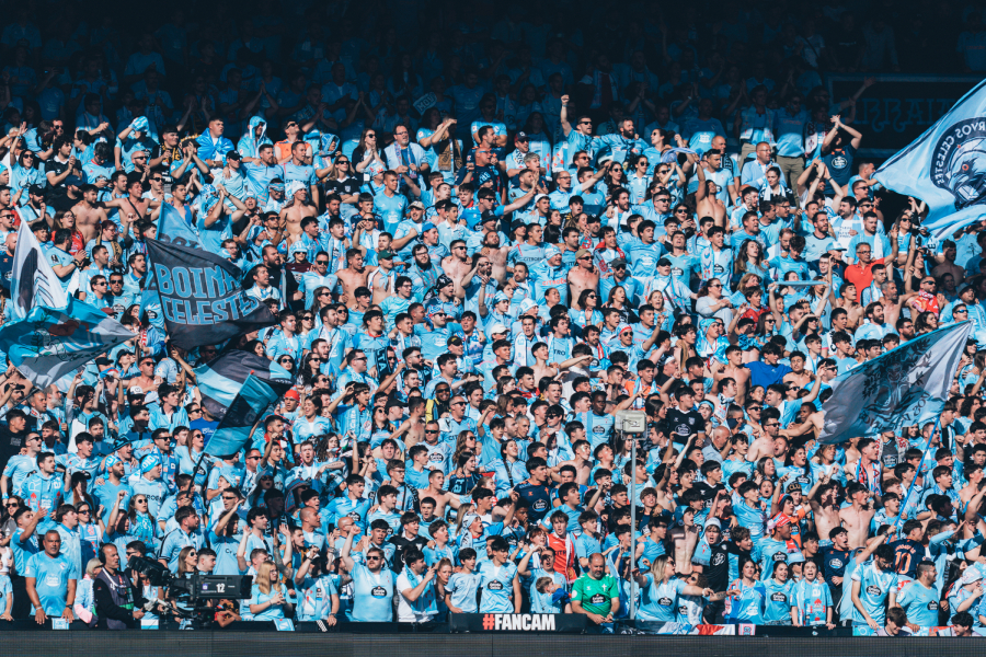 Afición del Celta en el estadio